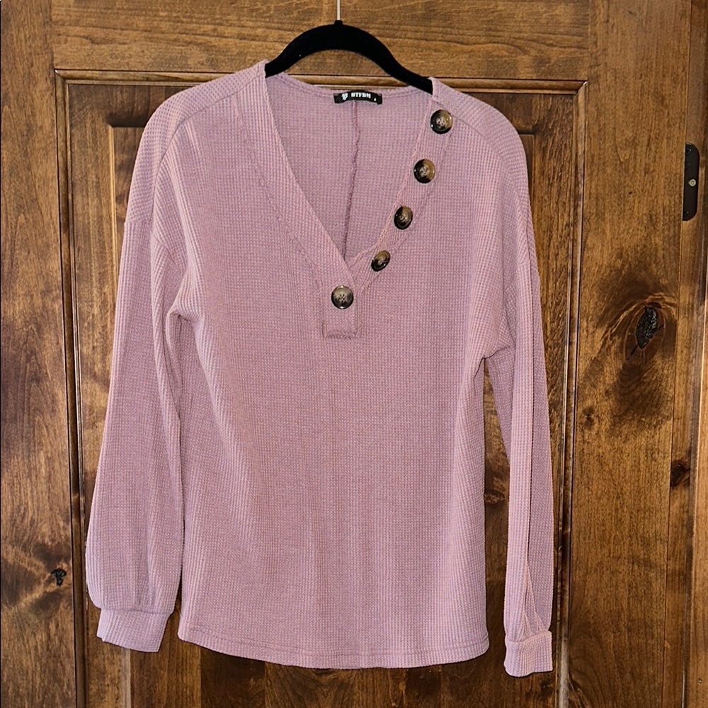 BP. Lilac Button-Detail Sweater
